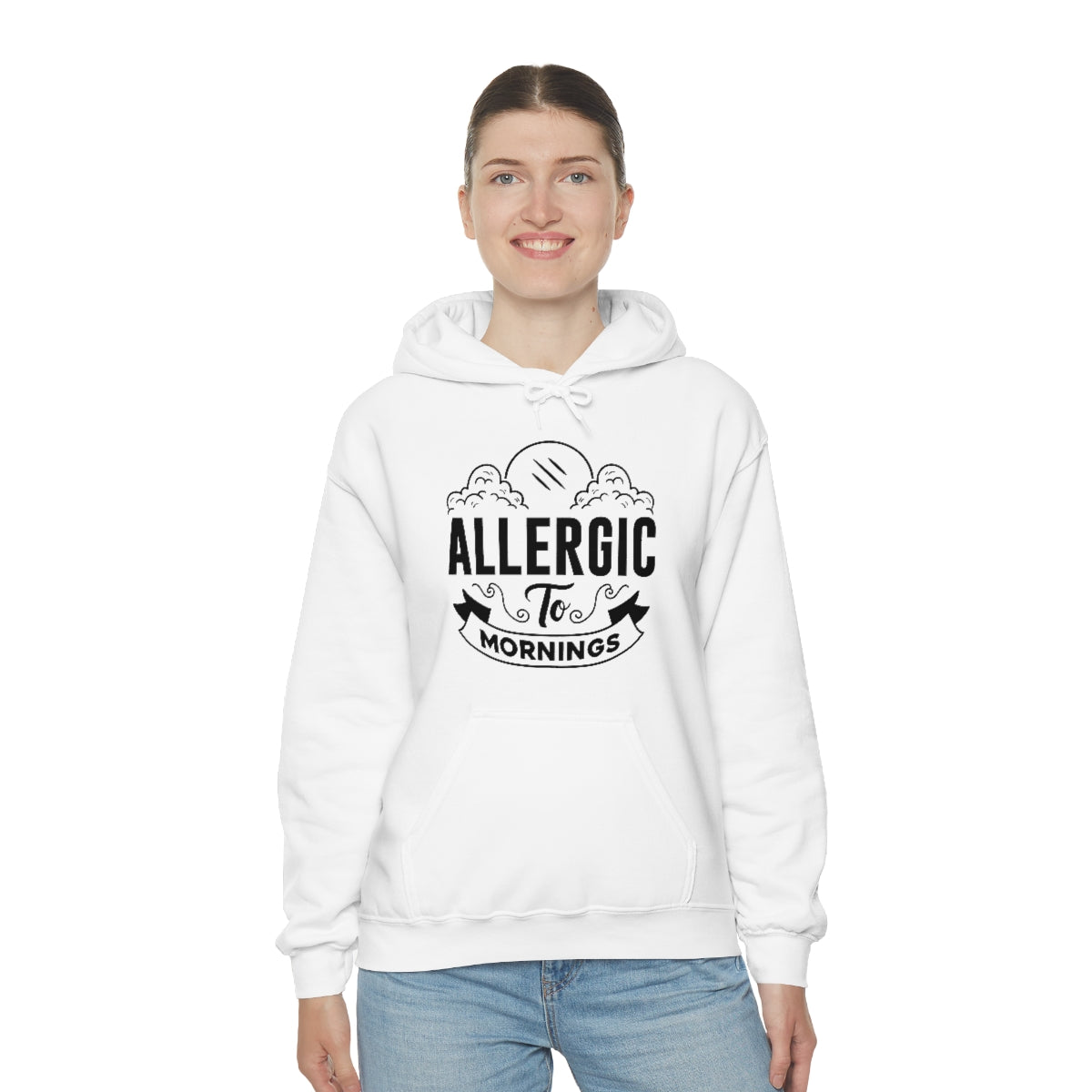 Allergic To Mornings Unisex Heavy Blend™ Hooded Sweatshirt