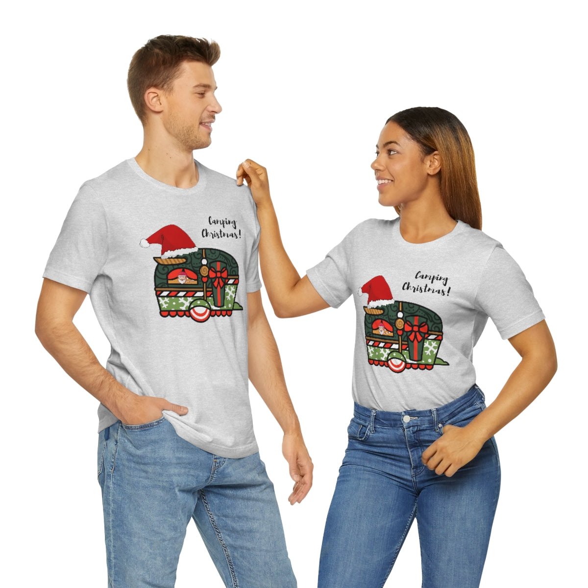 Camping Christmas Unisex Jersey Short Sleeve Tee