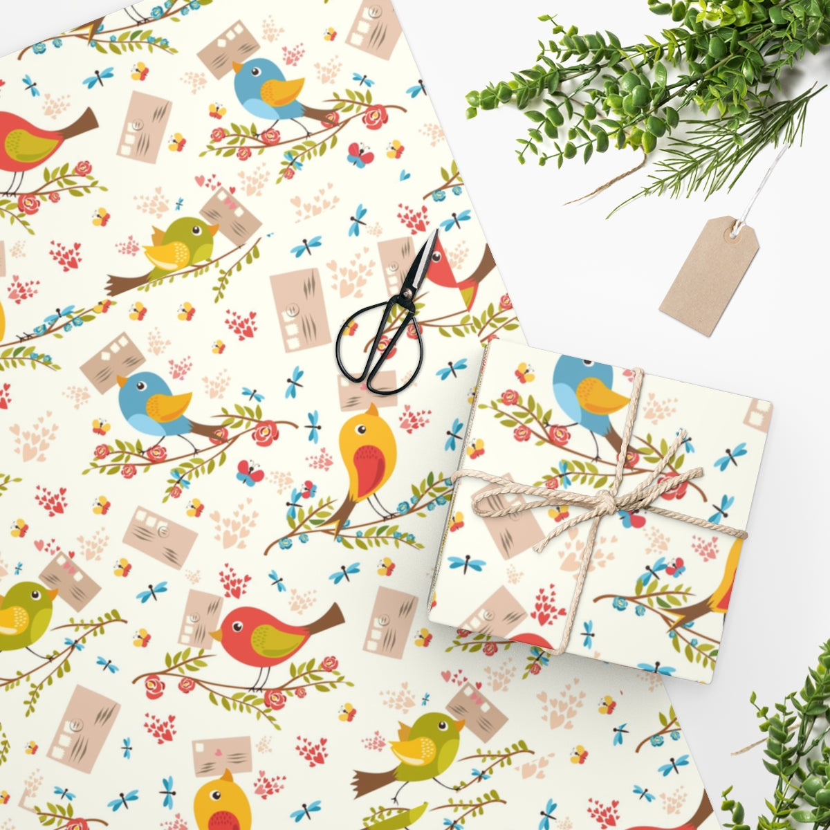 Love Birds Romantic Wrapping Paper