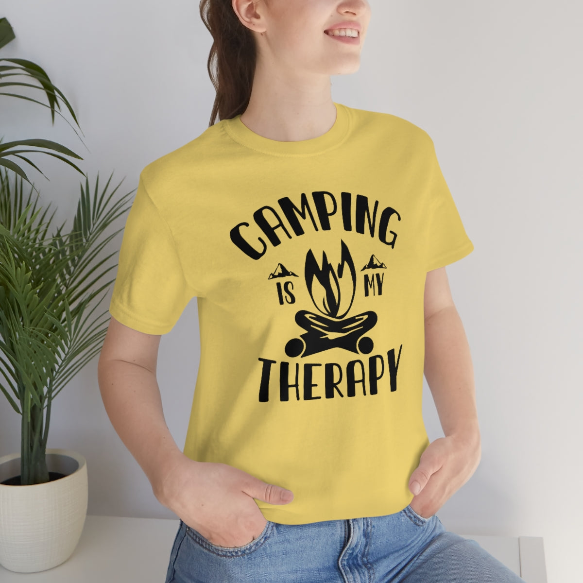 Camping is My Therapy Unisex Jersey Short Sleeve Tee