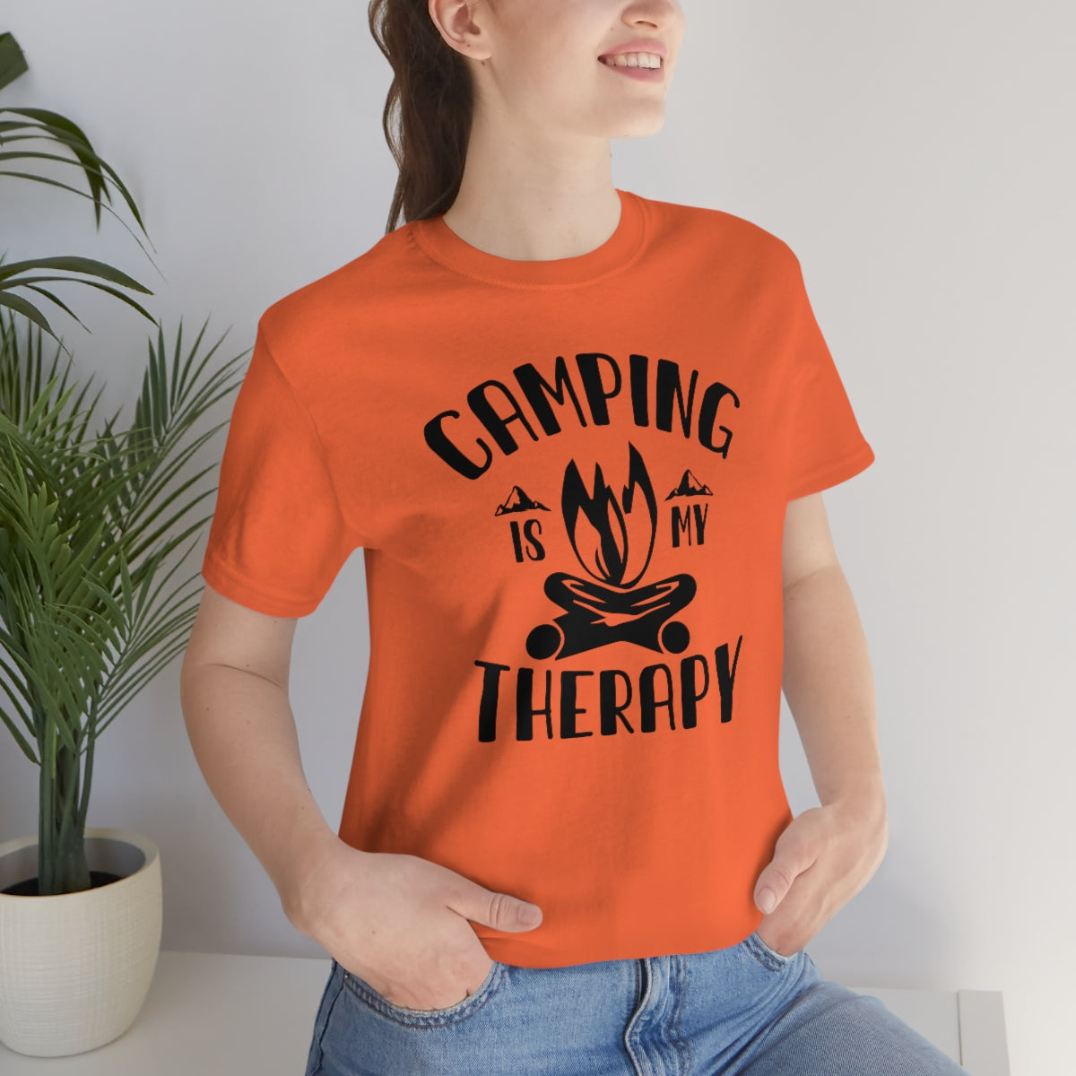 Camping is My Therapy Unisex Jersey Short Sleeve Tee