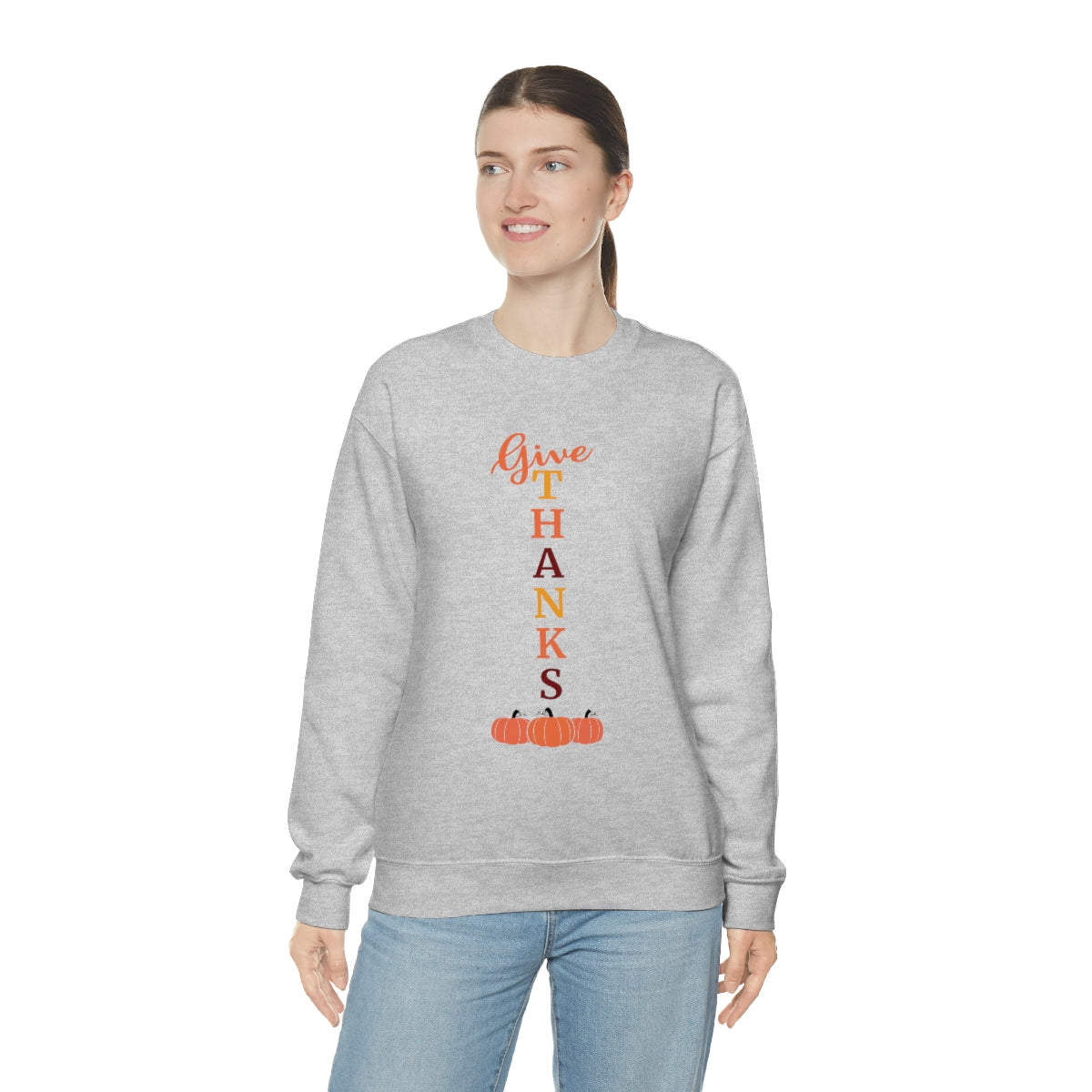 Give Thanks Unisex Heavy Blend™ Crewneck Sweatshirt