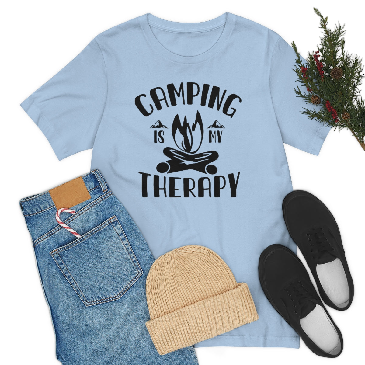 Camping is My Therapy Unisex Jersey Short Sleeve Tee