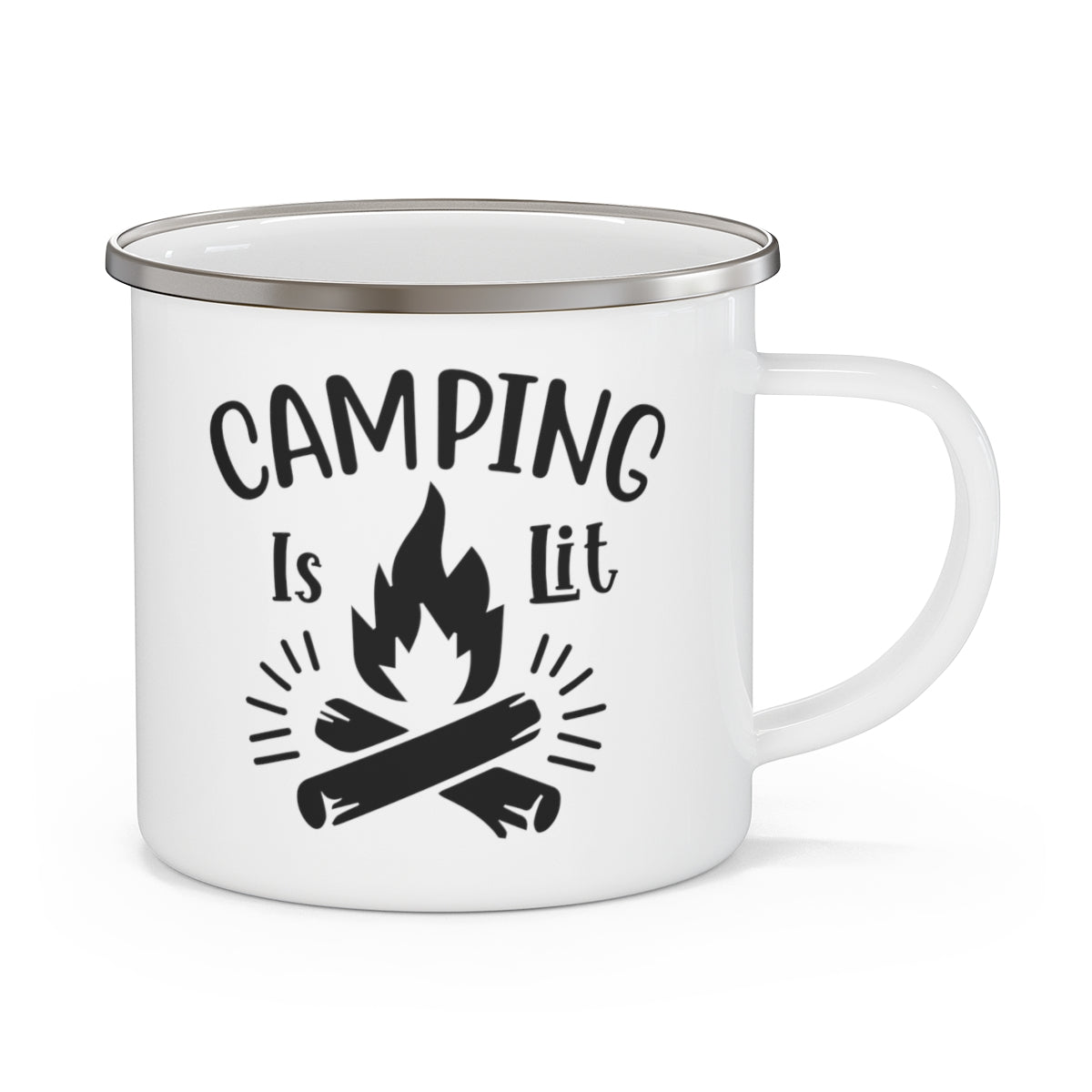 Camping is Lit Enamel Camping Mug