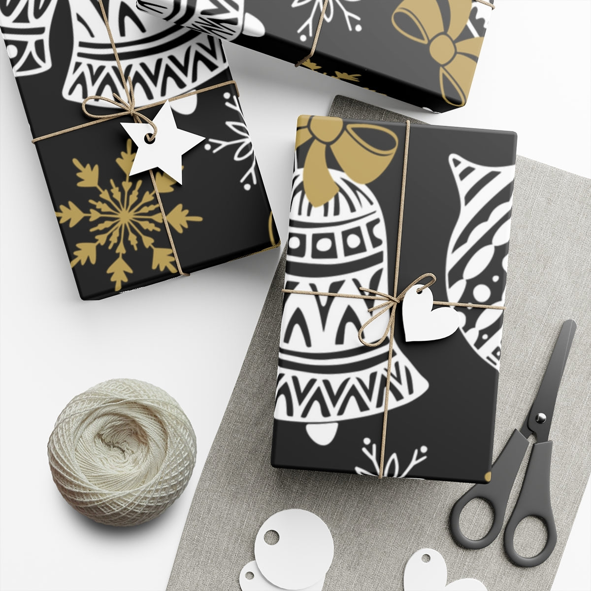 Black & Gold Christmas Gift Wrap Papers