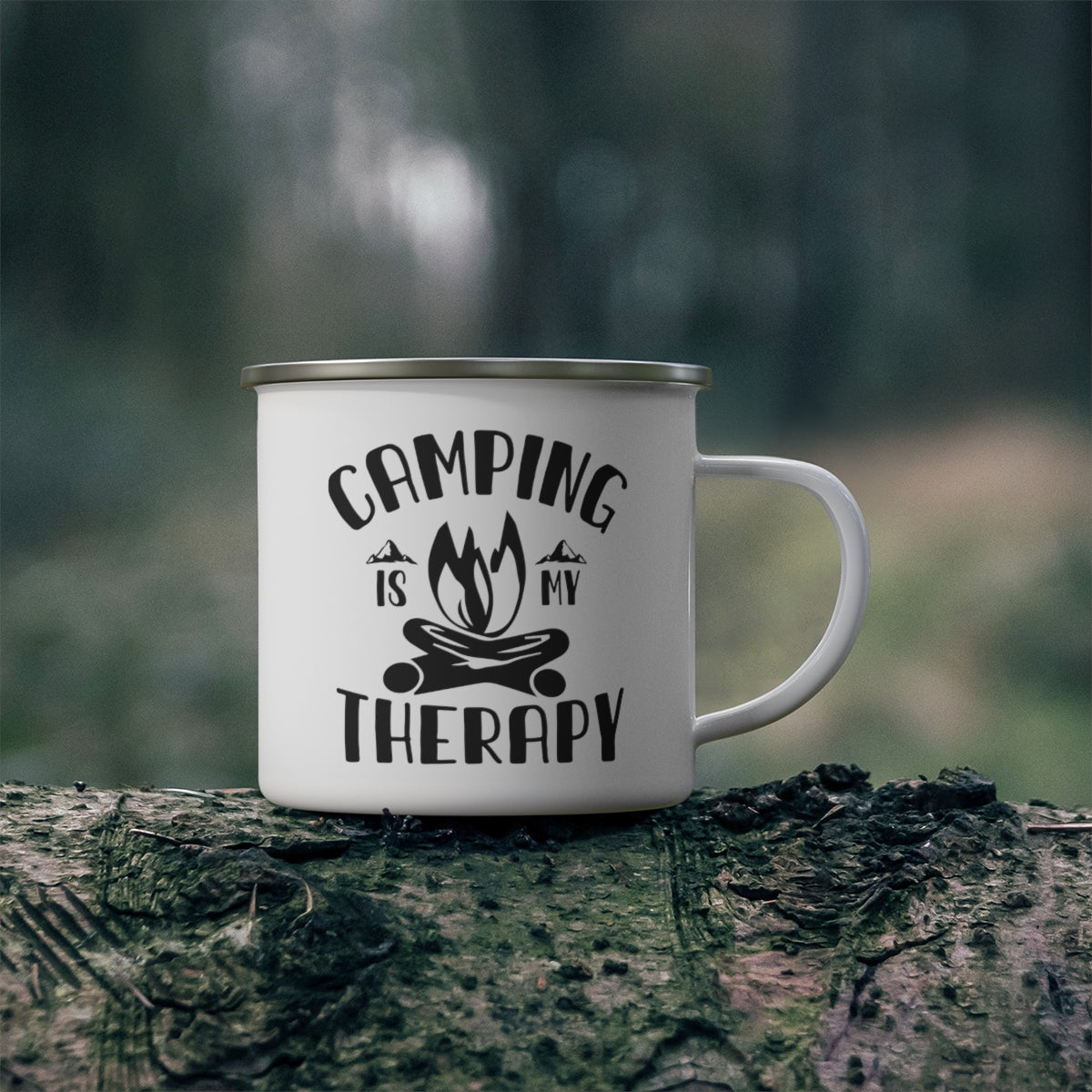 Camping is My Therapy Enamel Camping Mug