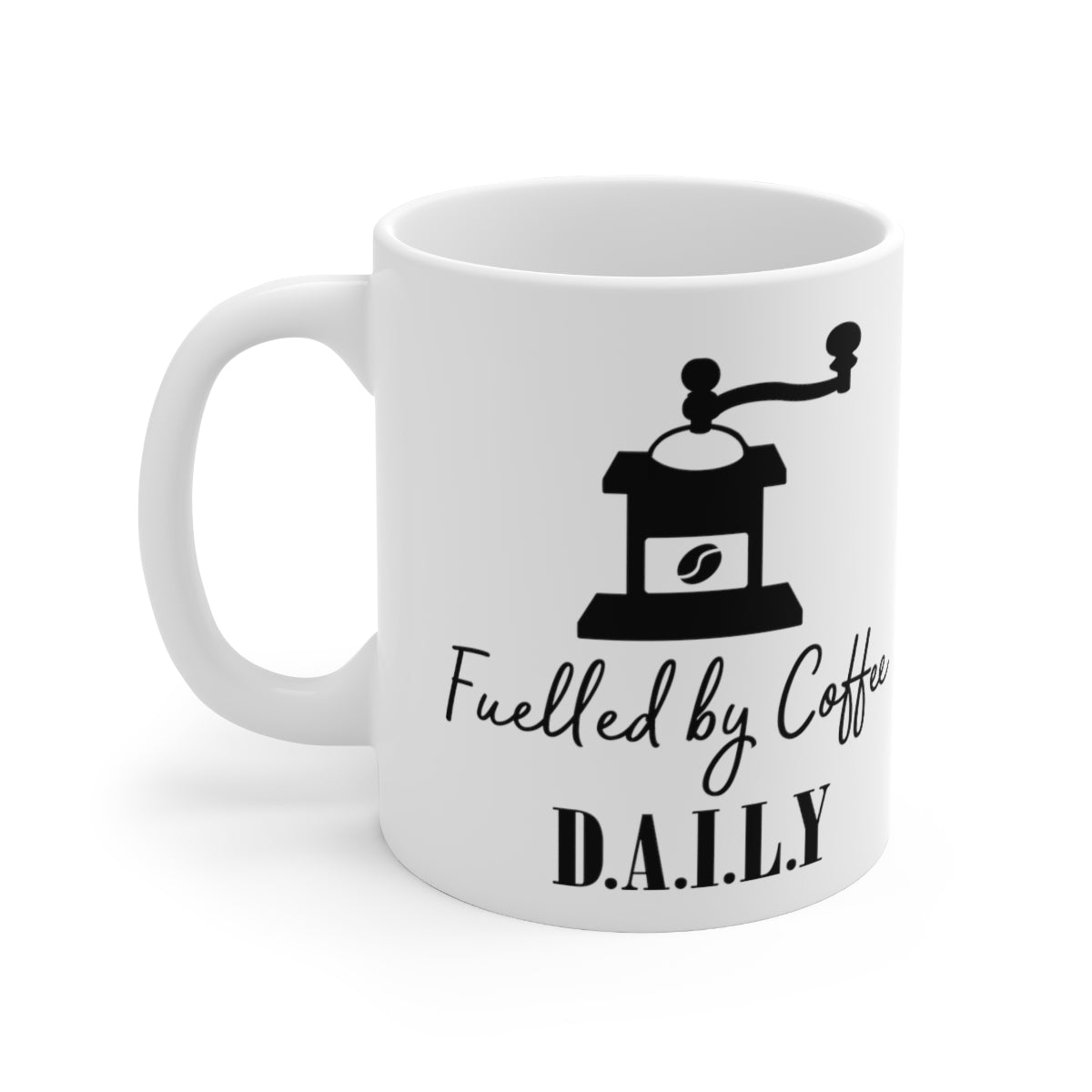 Fuelled By Coffee Daily Ceramic Coffee Cups, 11oz, 15oz