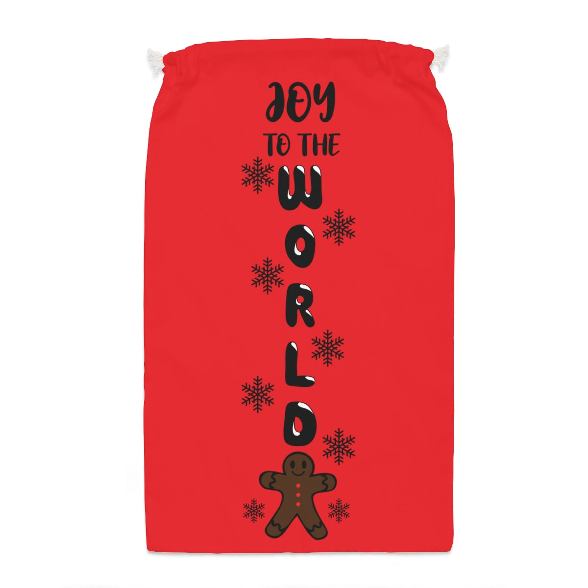 Joy to The World Gingerbread Man Santa Sack