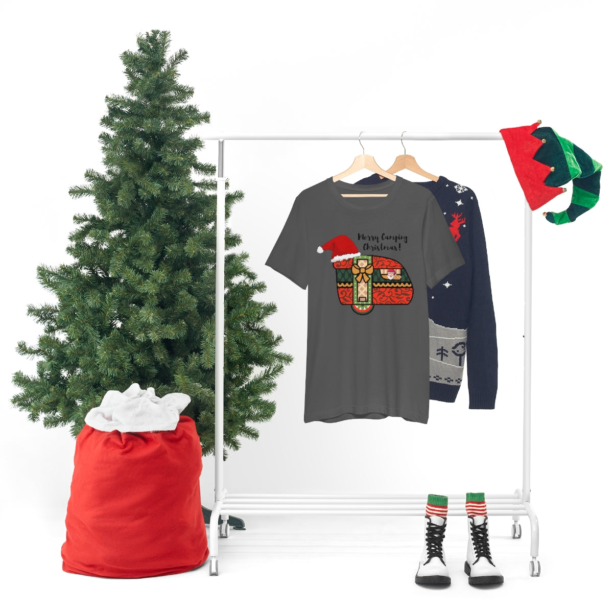 Merry Camping Christmas Unisex Jersey Short Sleeve Tee