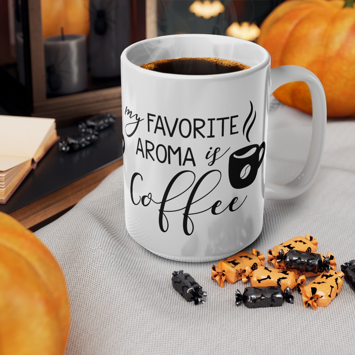 My Favourite Aroma is Coffee Ceramic Coffee Cups, 11oz, 15oz