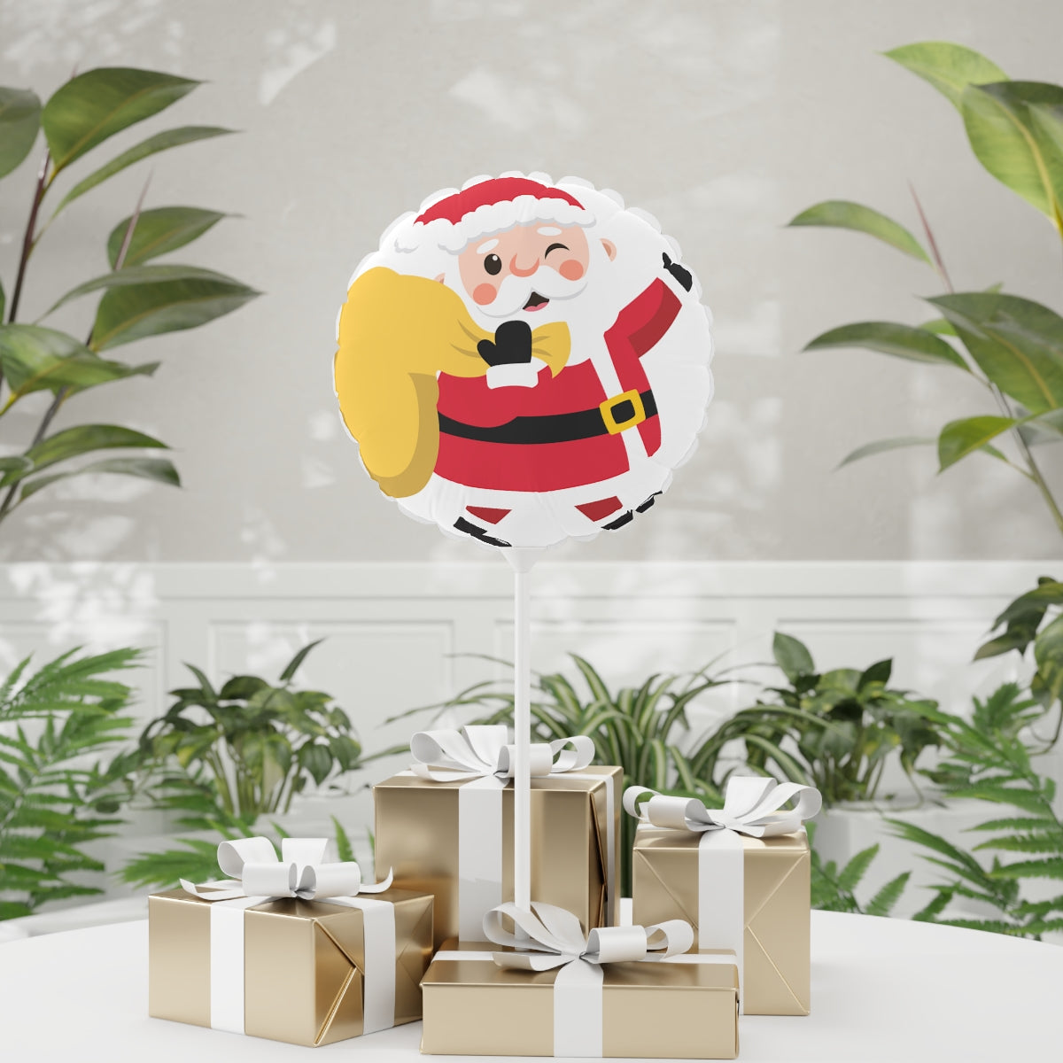 Santa Claus Christmas Balloons (Round and Heart-shaped), 11"