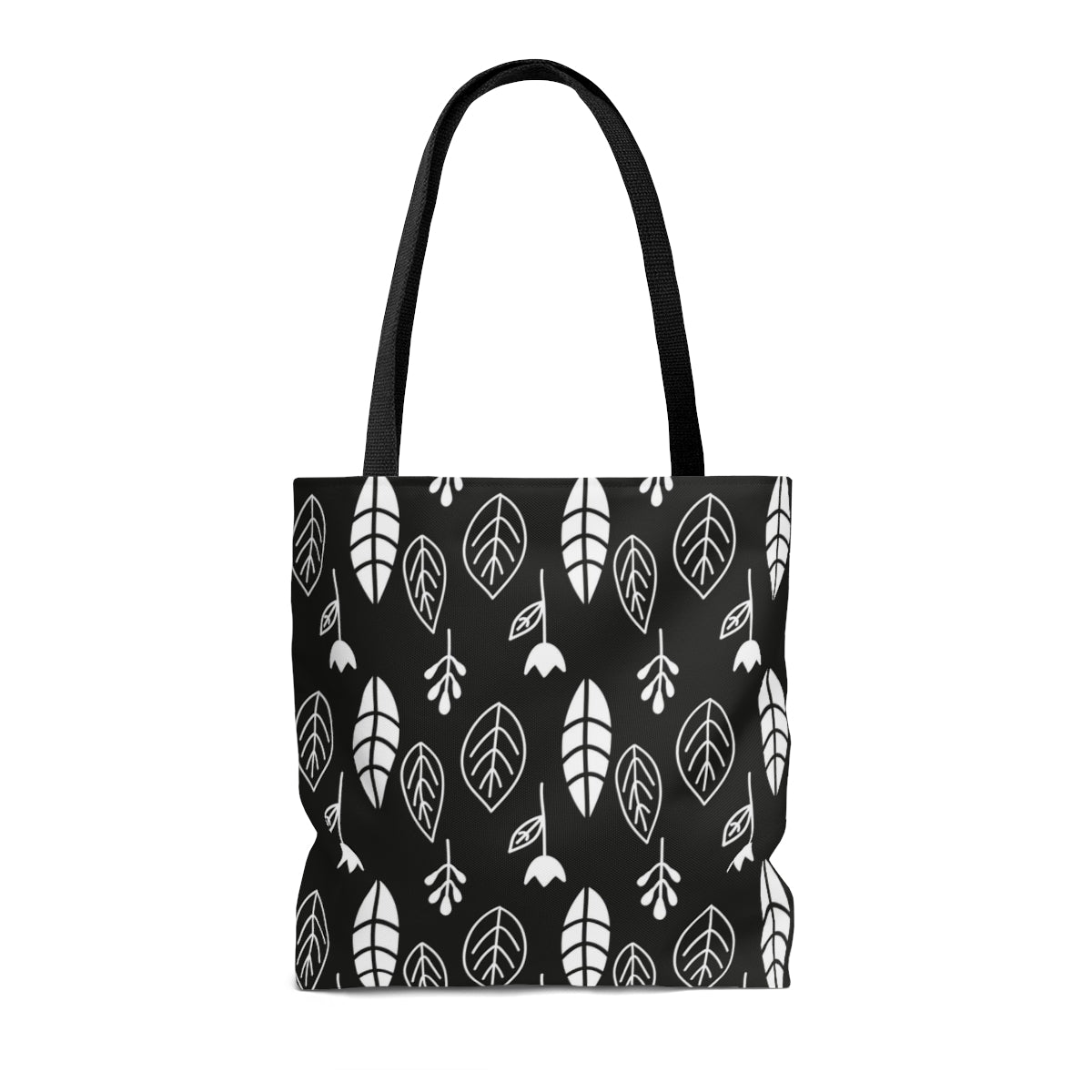 Leaves Black & White Scandi Christmas  Tote Bag