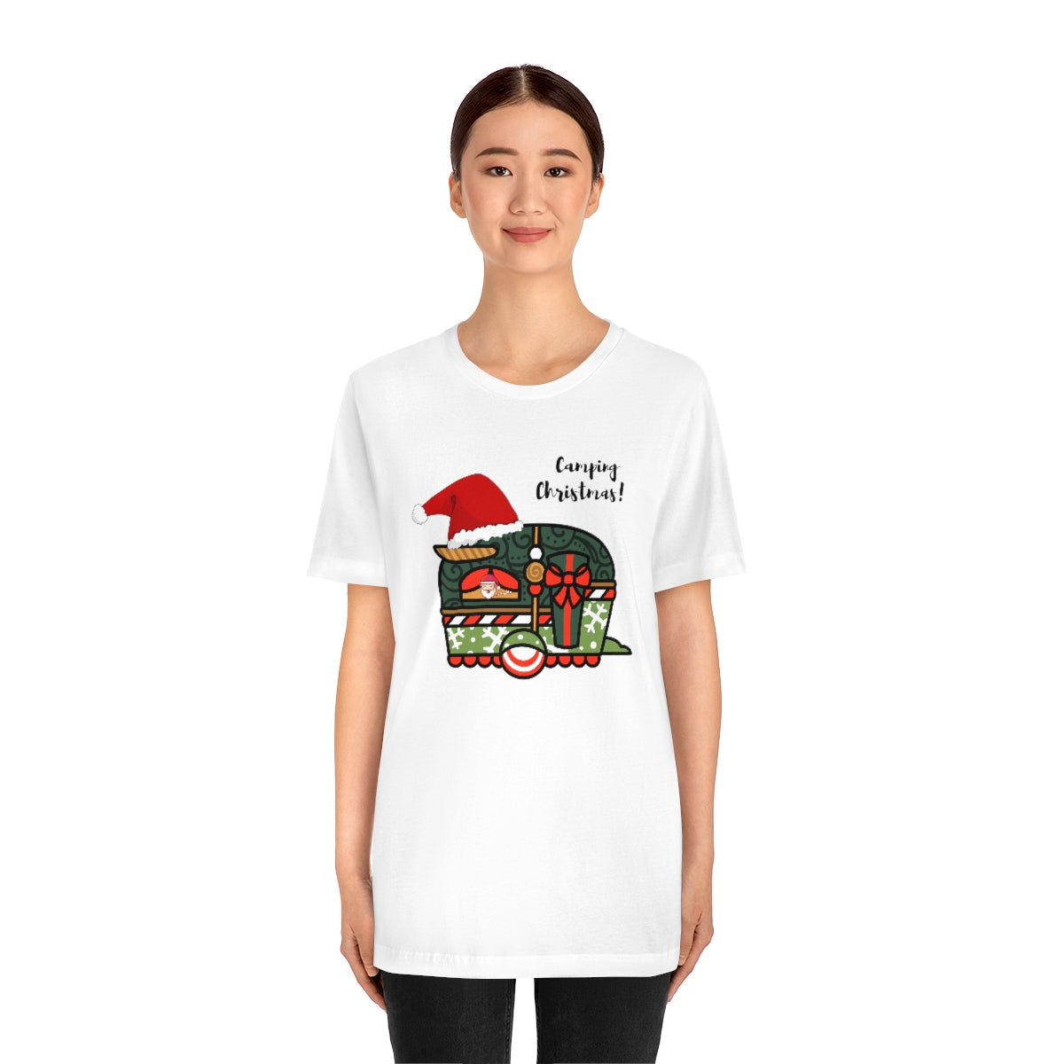 Camping Christmas Unisex Jersey Short Sleeve Tee