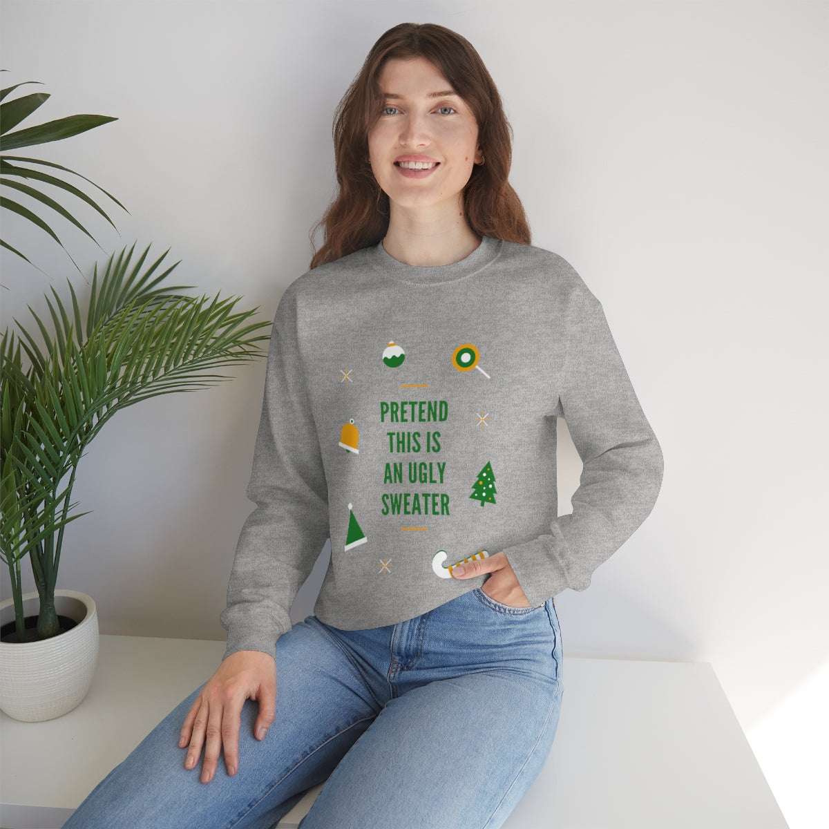 Pretend This is An Ugly Sweater Unisex Heavy Blend™ Crewneck Sweatshirt