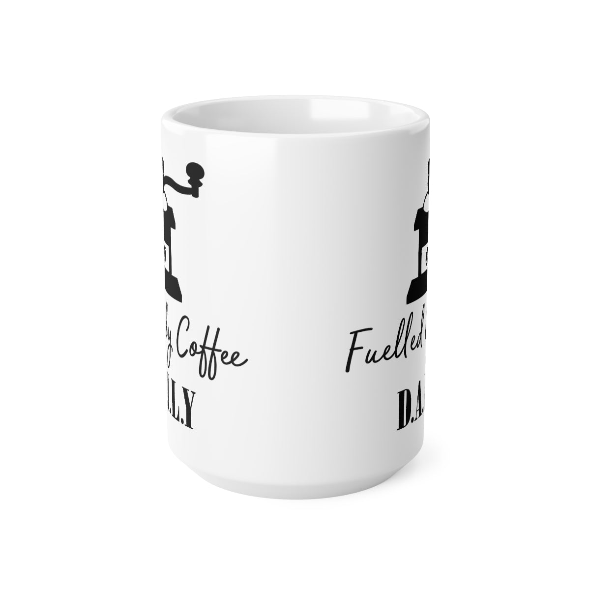 Fuelled By Coffee Daily Ceramic Coffee Cups, 11oz, 15oz