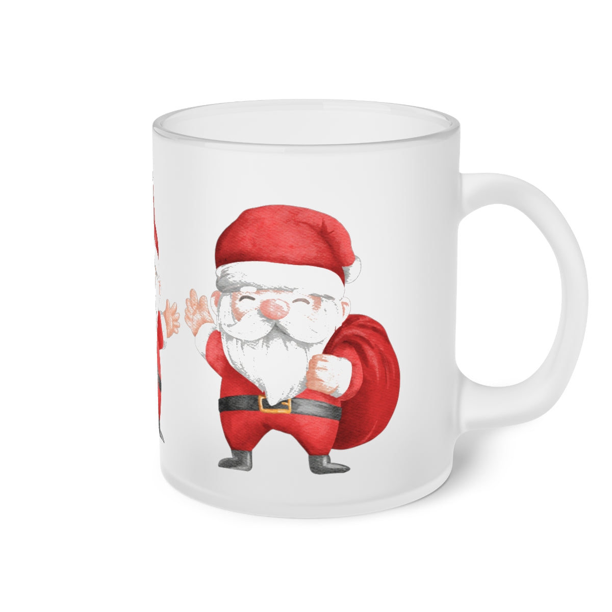 Christmas Santa Frosted Glass Mug