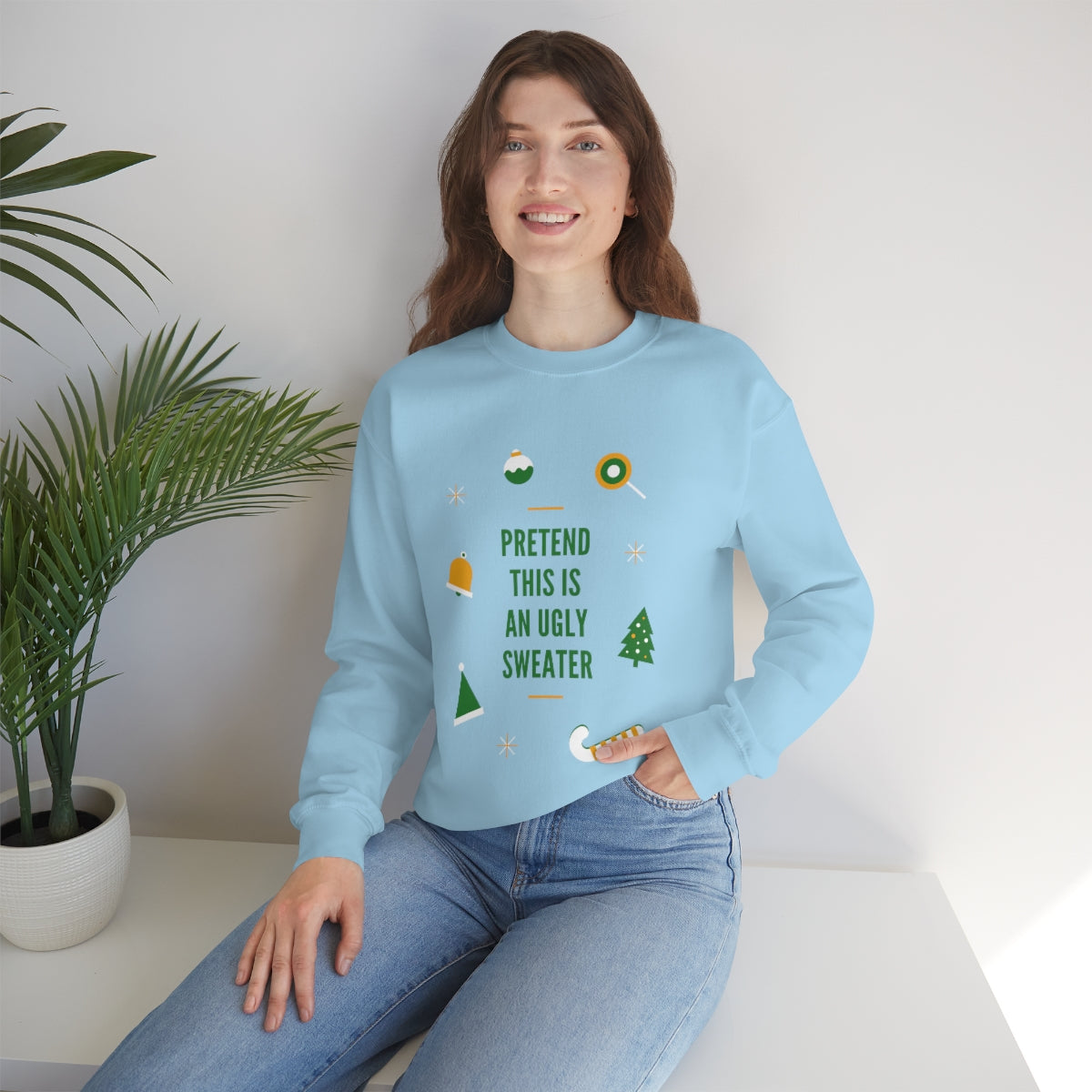 Pretend This is An Ugly Sweater Unisex Heavy Blend™ Crewneck Sweatshirt