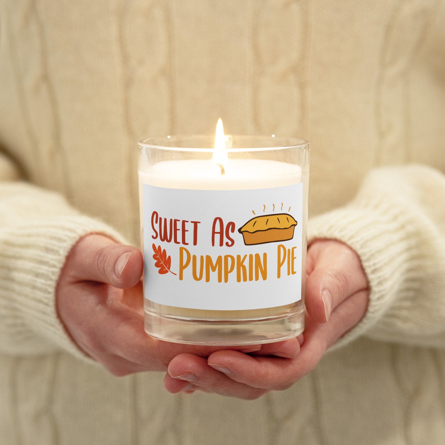 Sweet As Pumpkin Pie Glass jar soy wax candle