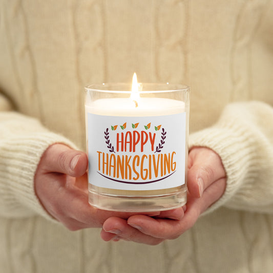 Happy Thanksgiving Glass jar soy wax candle