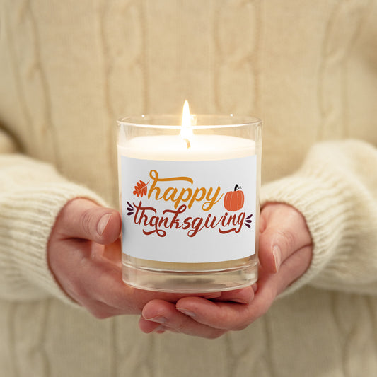 Happy Thanksgiving Glass jar soy wax candle