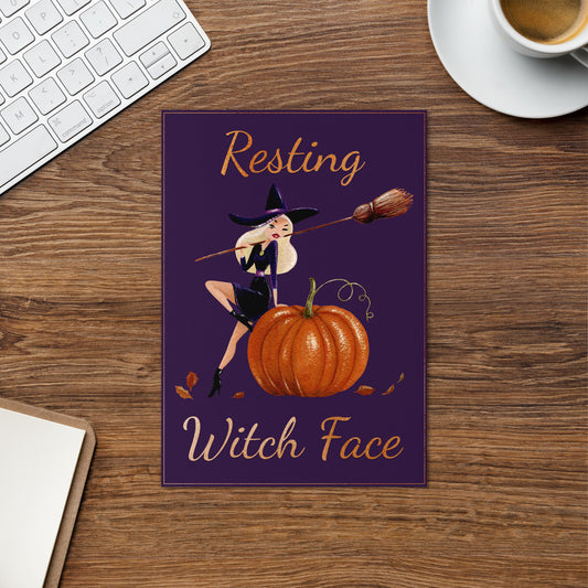 Resting Witch Face Halloween Greeting card
