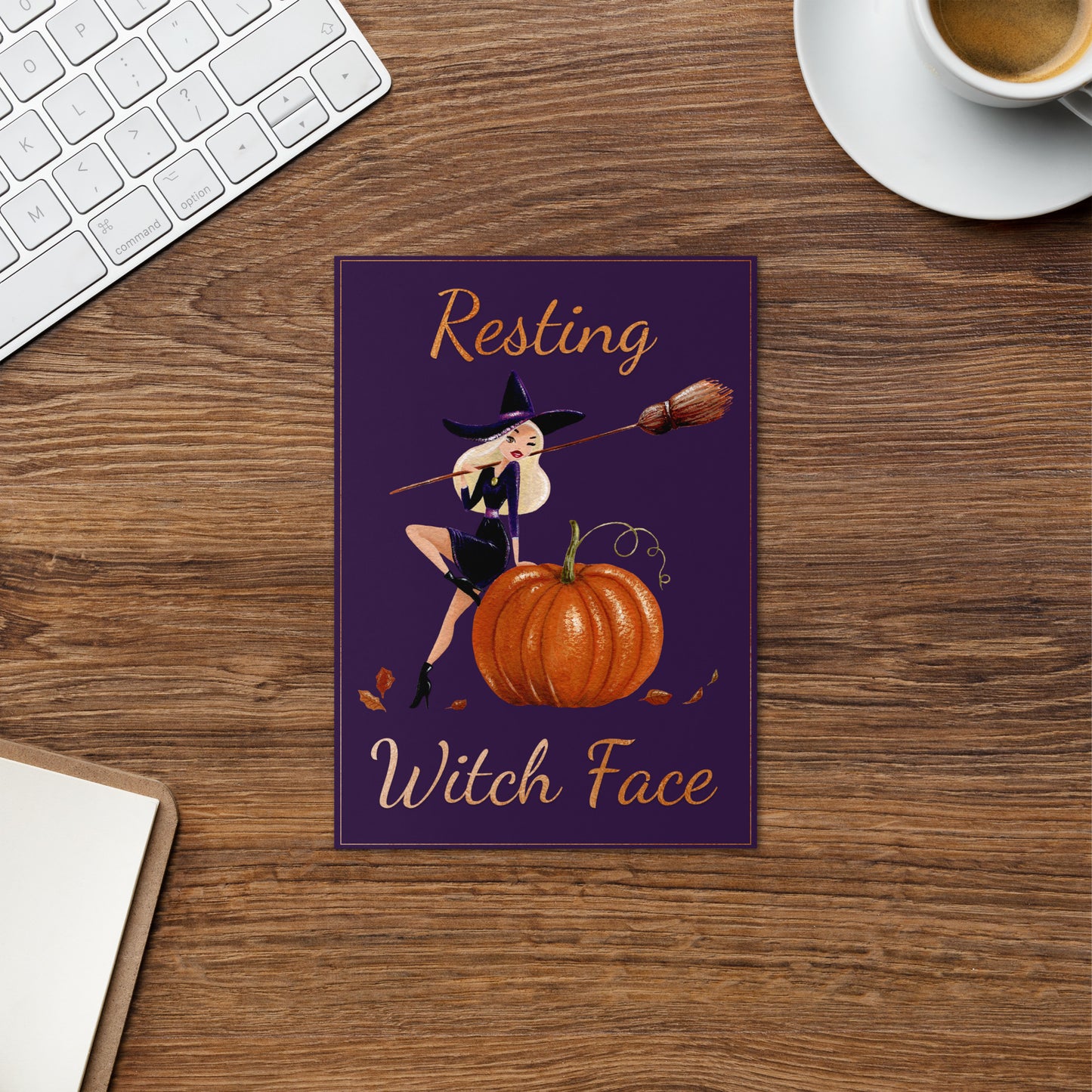 Resting Witch Face Halloween Greeting card