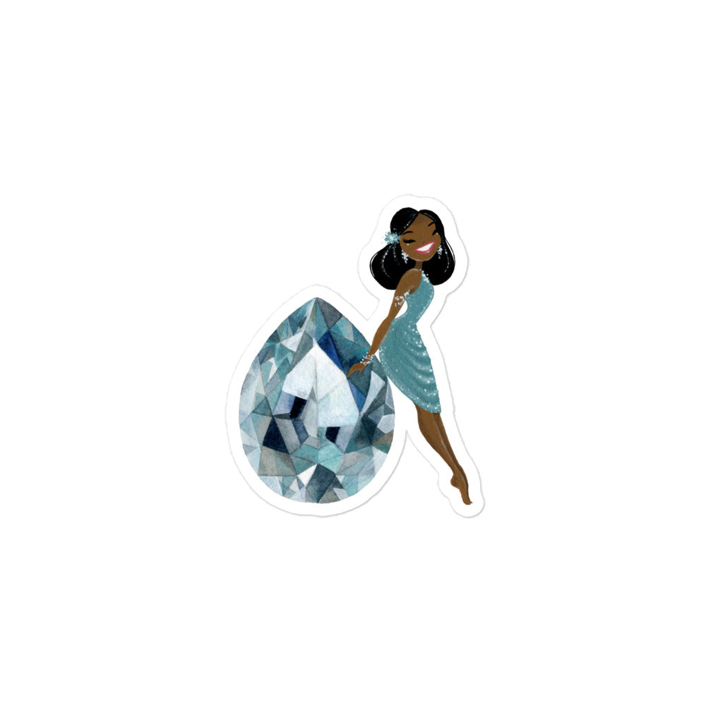 March Birthstone Aquamarine Bubble-free stickers