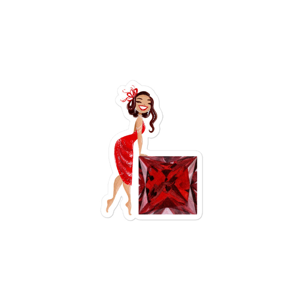 July Birthstone Ruby Bubble-free stickers