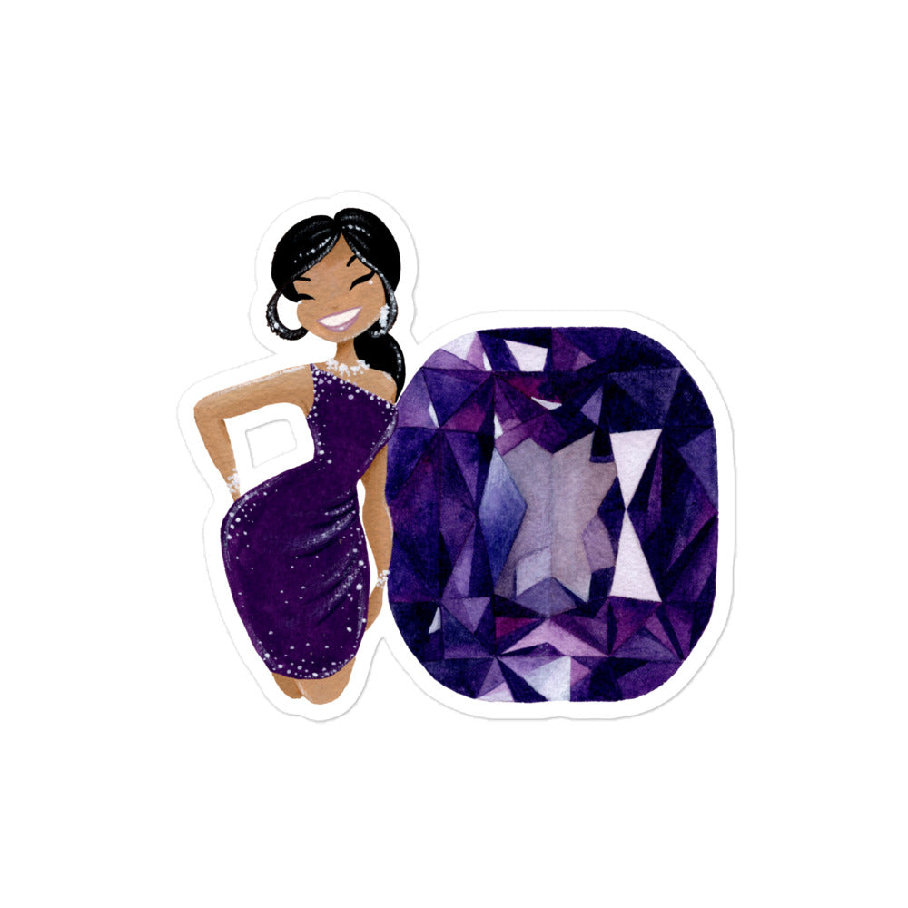 February Birthstone Amethyst Bubble-free stickers