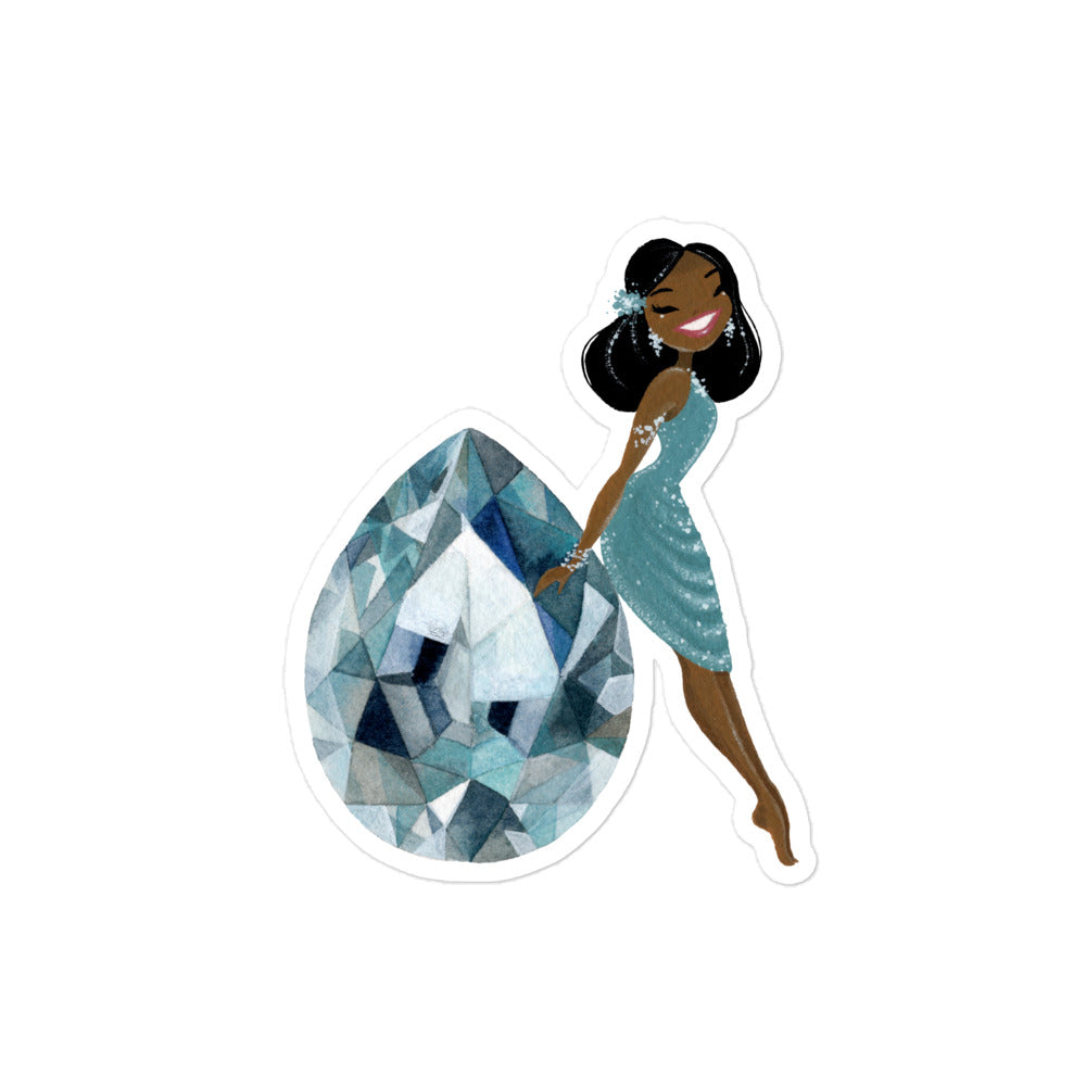 March Birthstone Aquamarine Bubble-free stickers