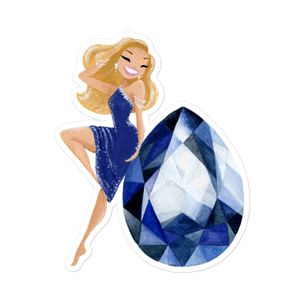 September Birthstone Blue Sapphire Bubble-free stickers