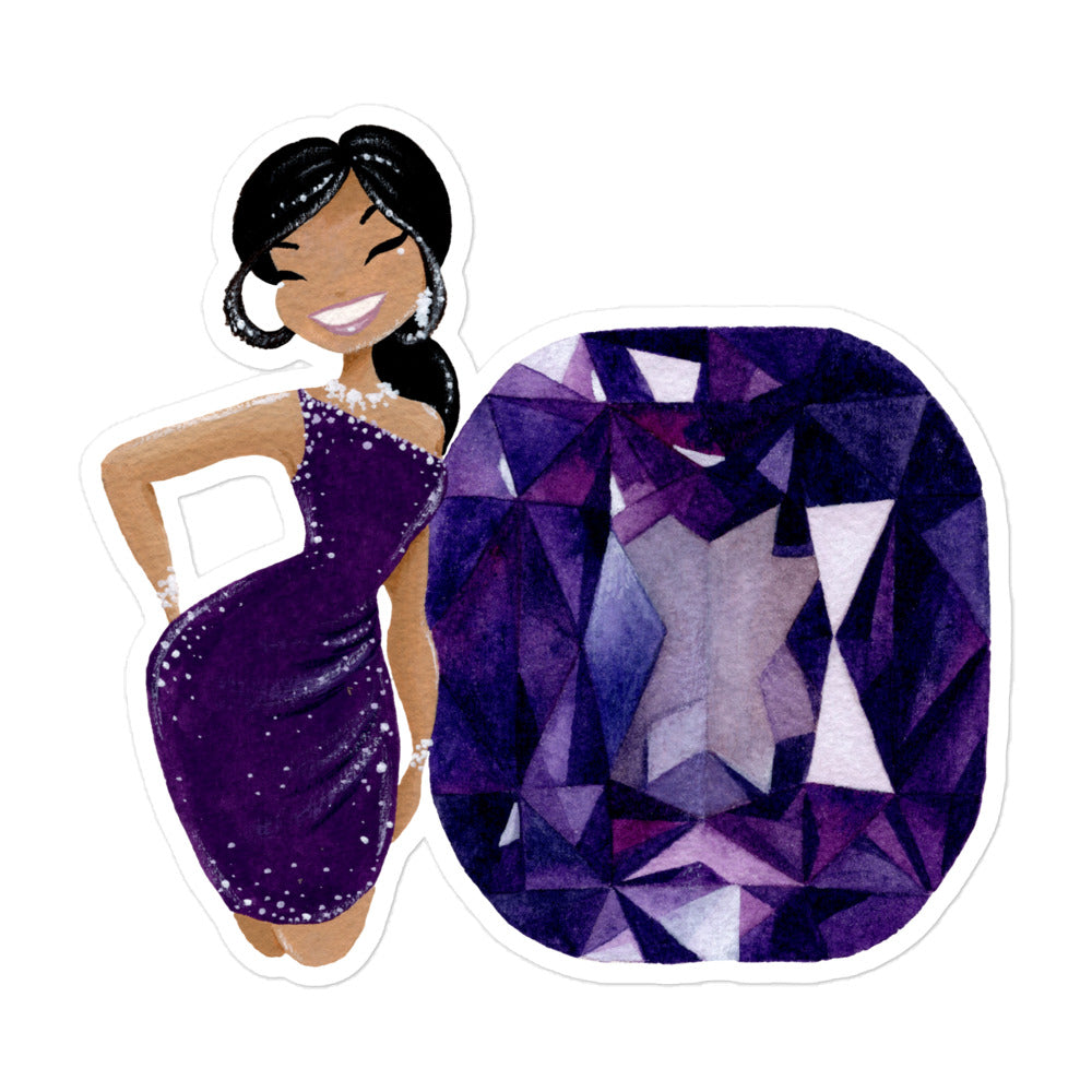 February Birthstone Amethyst Bubble-free stickers