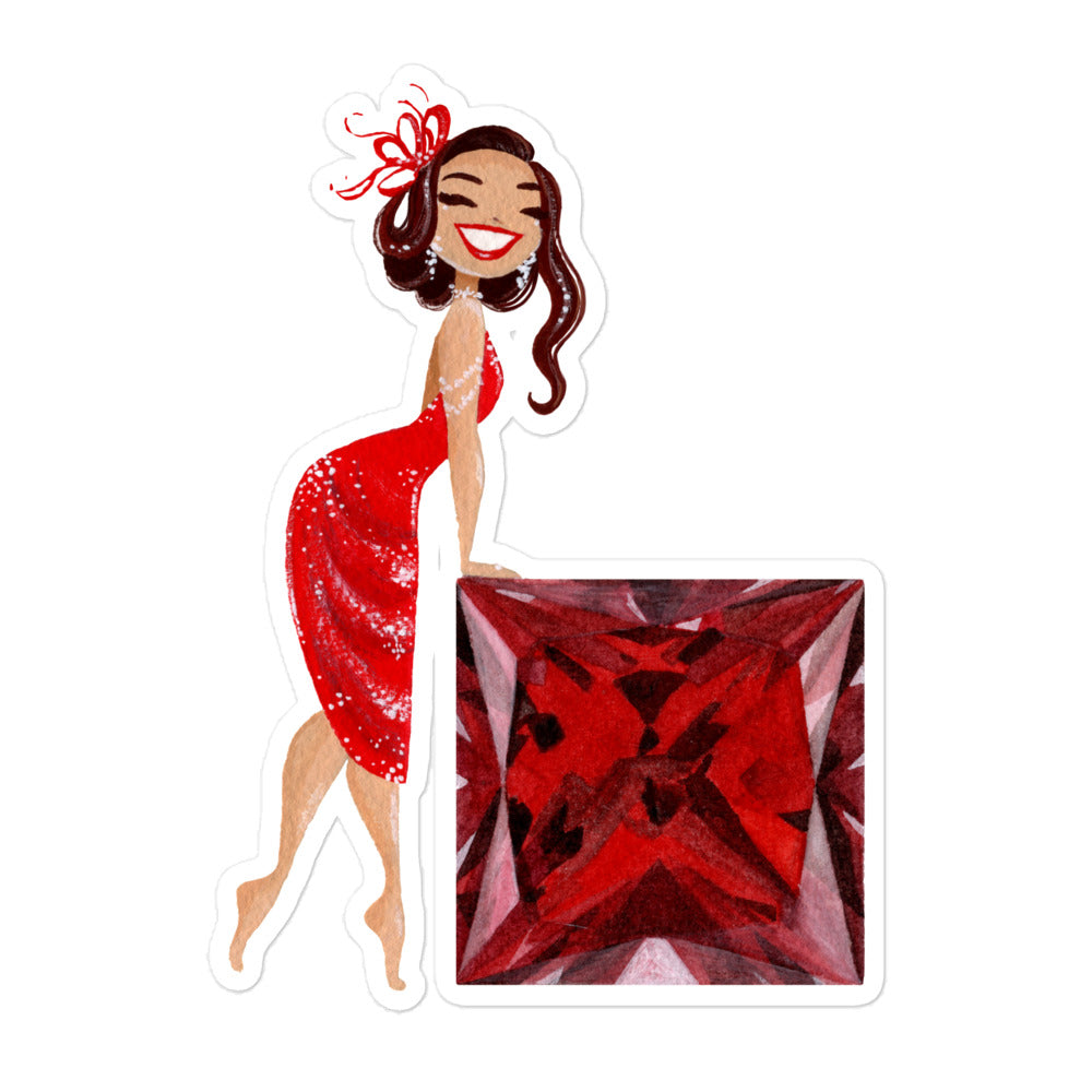 July Birthstone Ruby Bubble-free stickers