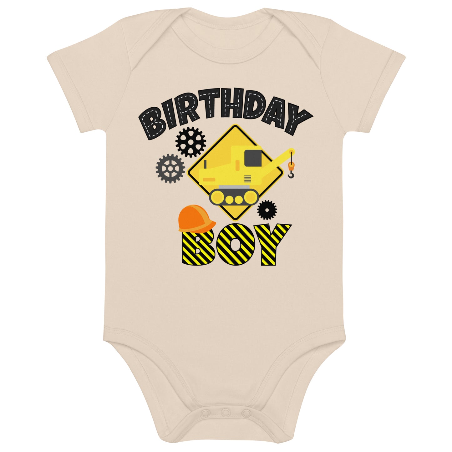 Birthday Boy Road Construction Organic cotton baby bodysuit