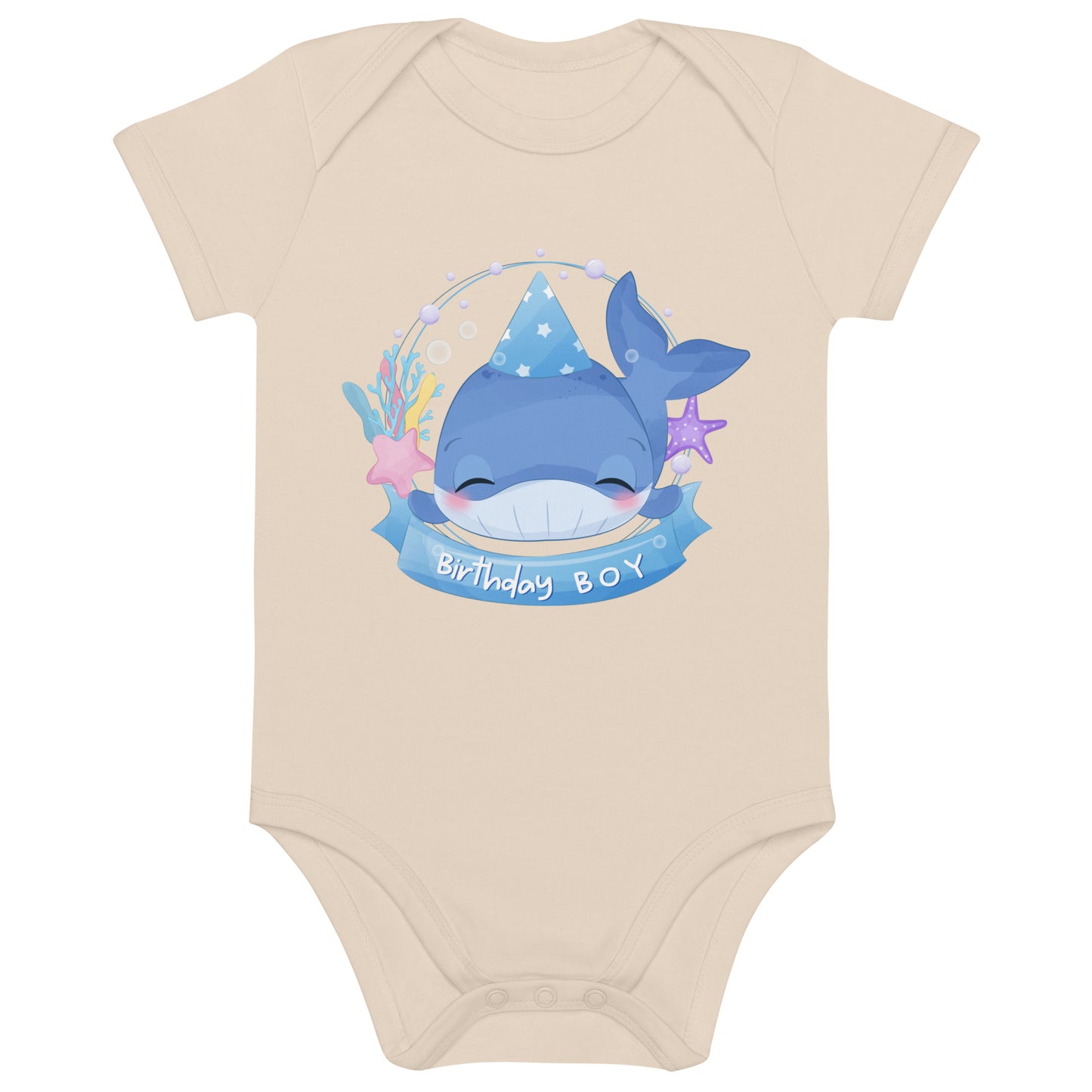 Birthday Boy Cute Whale Organic cotton baby bodysuit