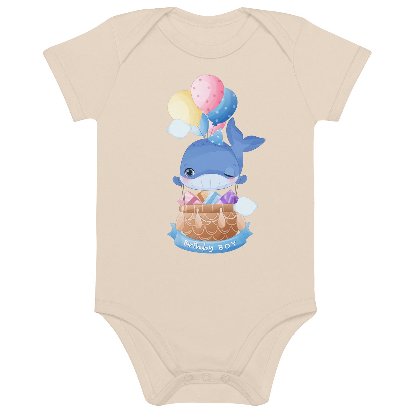 Birthday Boy Cute Whale Themed Organic cotton baby bodysuit