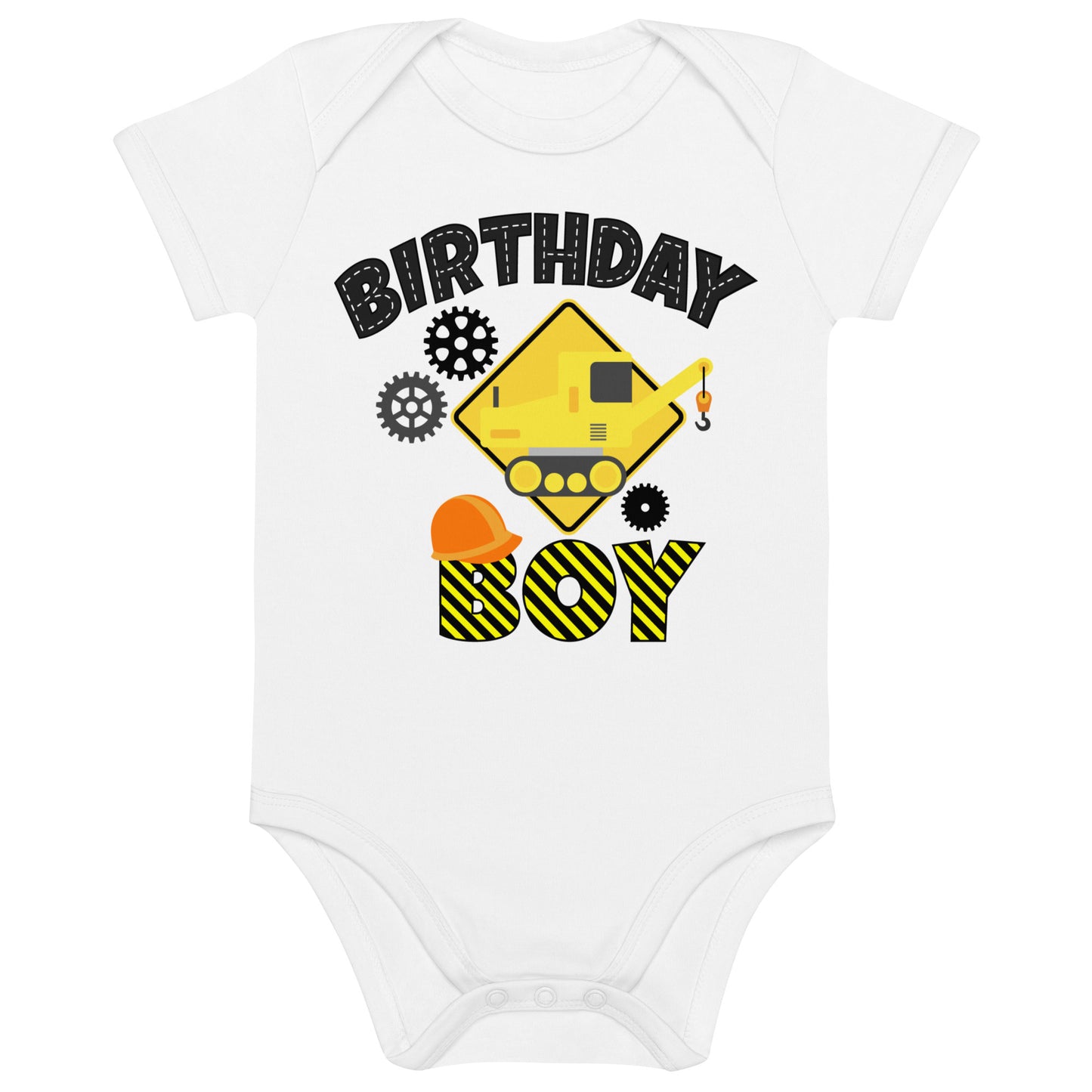 Birthday Boy Road Construction Organic cotton baby bodysuit