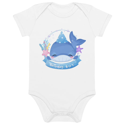 Birthday Boy Cute Whale Organic cotton baby bodysuit