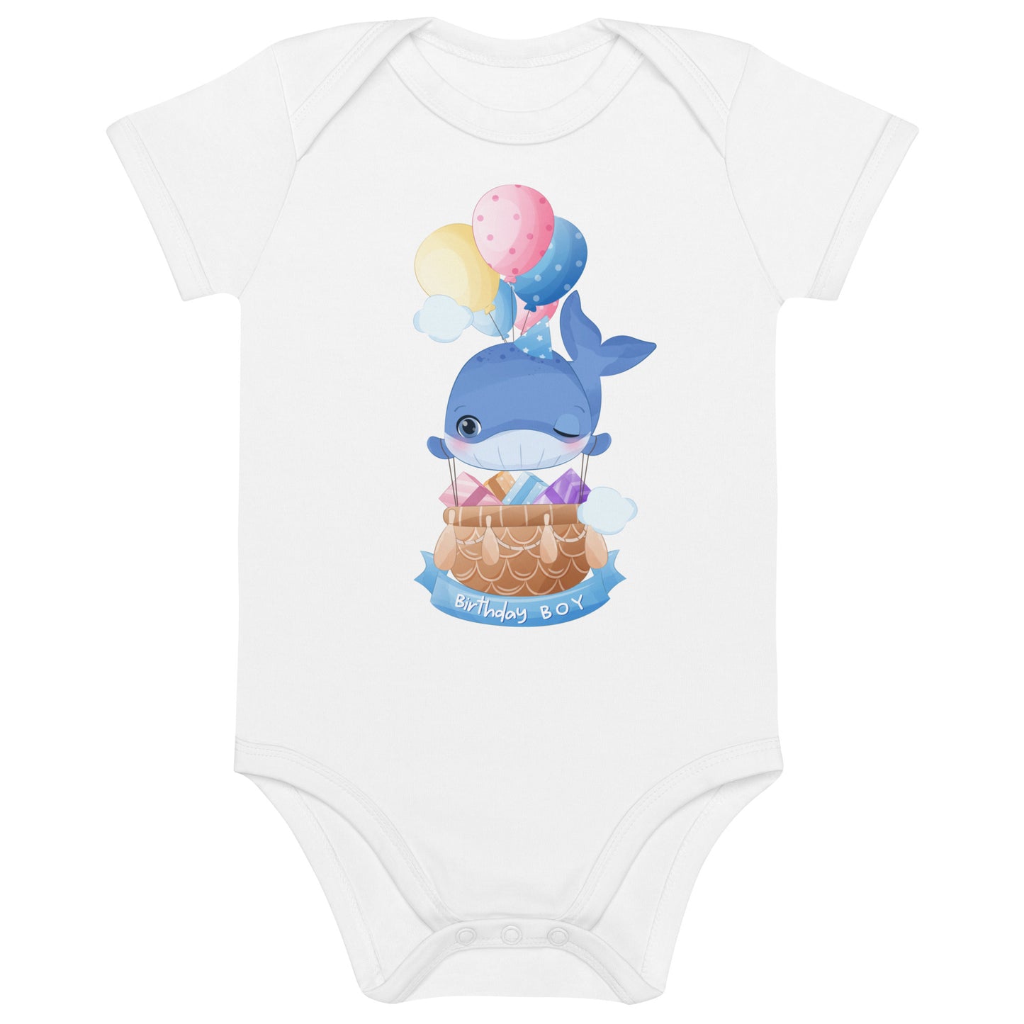 Birthday Boy Cute Whale Themed Organic cotton baby bodysuit