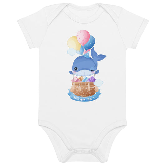 Birthday Boy Cute Whale Themed Organic cotton baby bodysuit