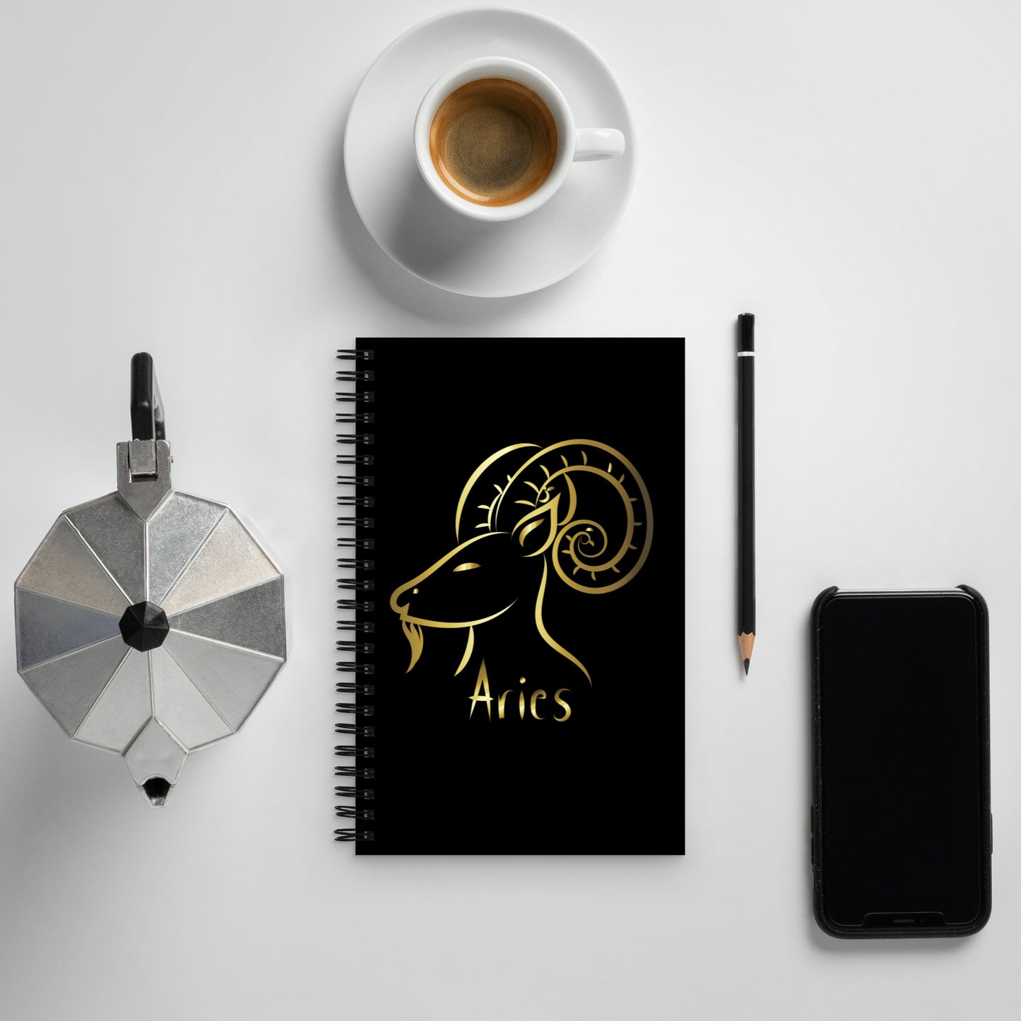 Aries Zodiac Sign Spiral notebook