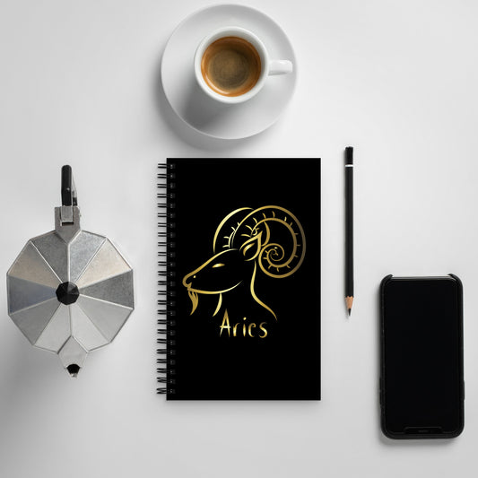 Aries Zodiac Sign Spiral notebook