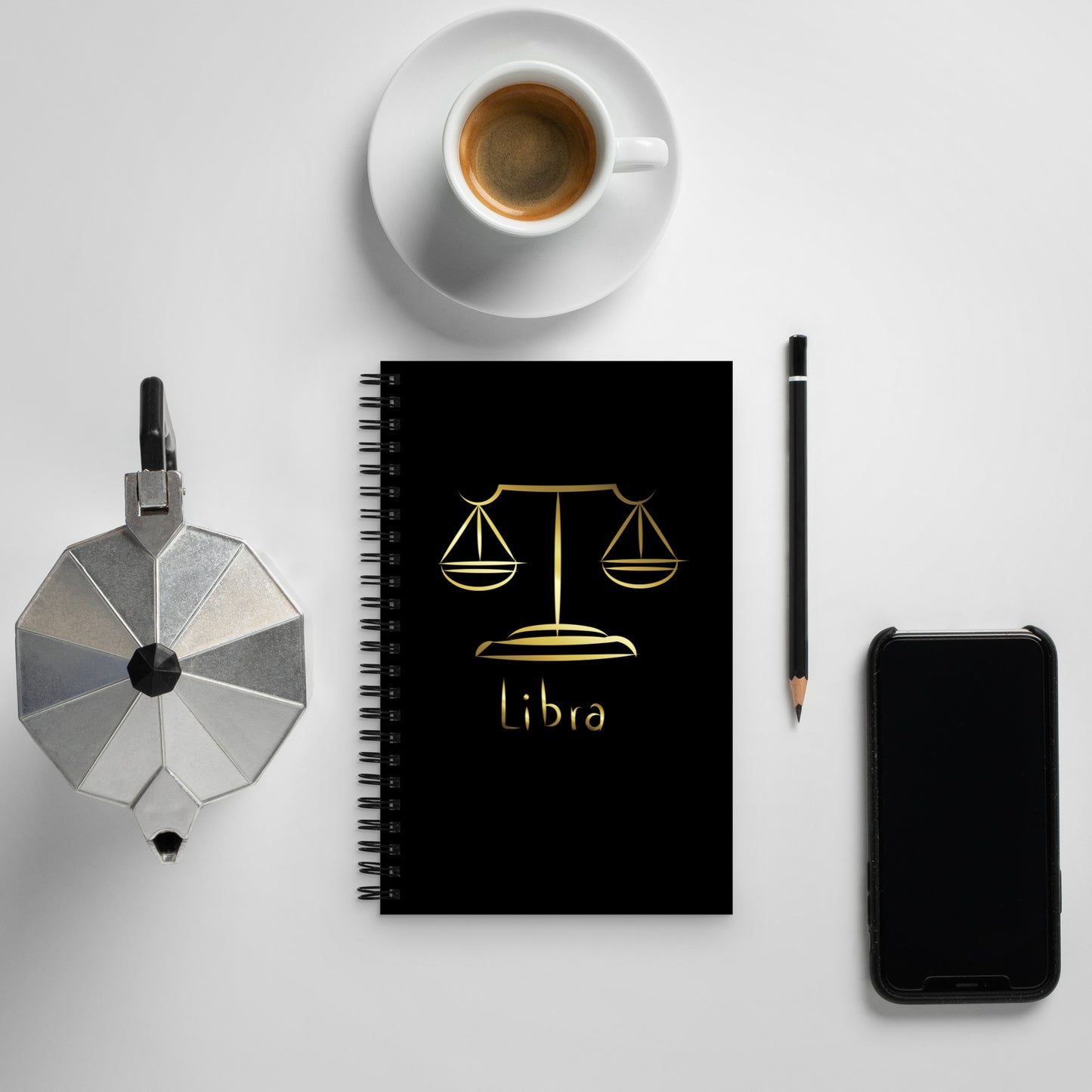 Libra Zodiac Sign Spiral notebook