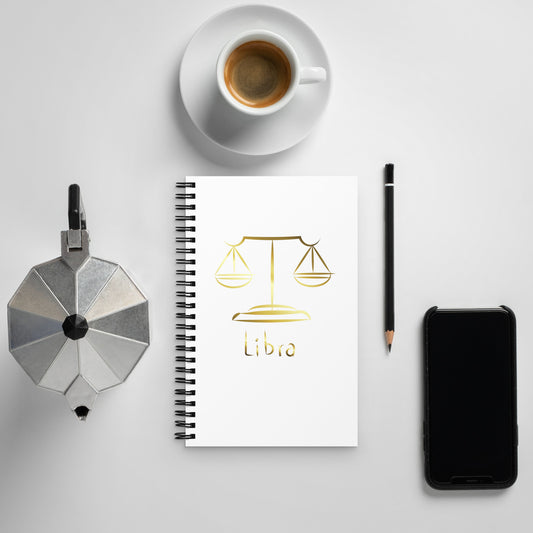 Libra Zodiac Sign Spiral notebook