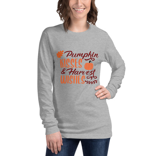 Pumpkin Kisses & Harvest Wishes Unisex Long Sleeve Tee
