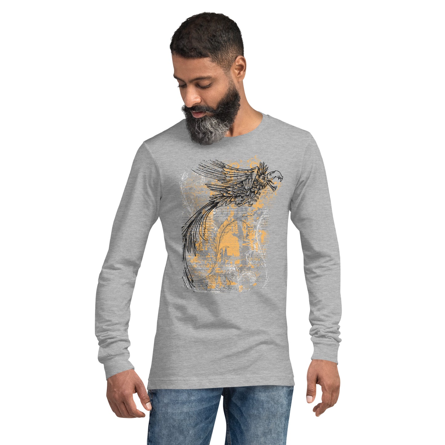 Bird in Flight Heavy Grunge Unisex Long Sleeve Tee