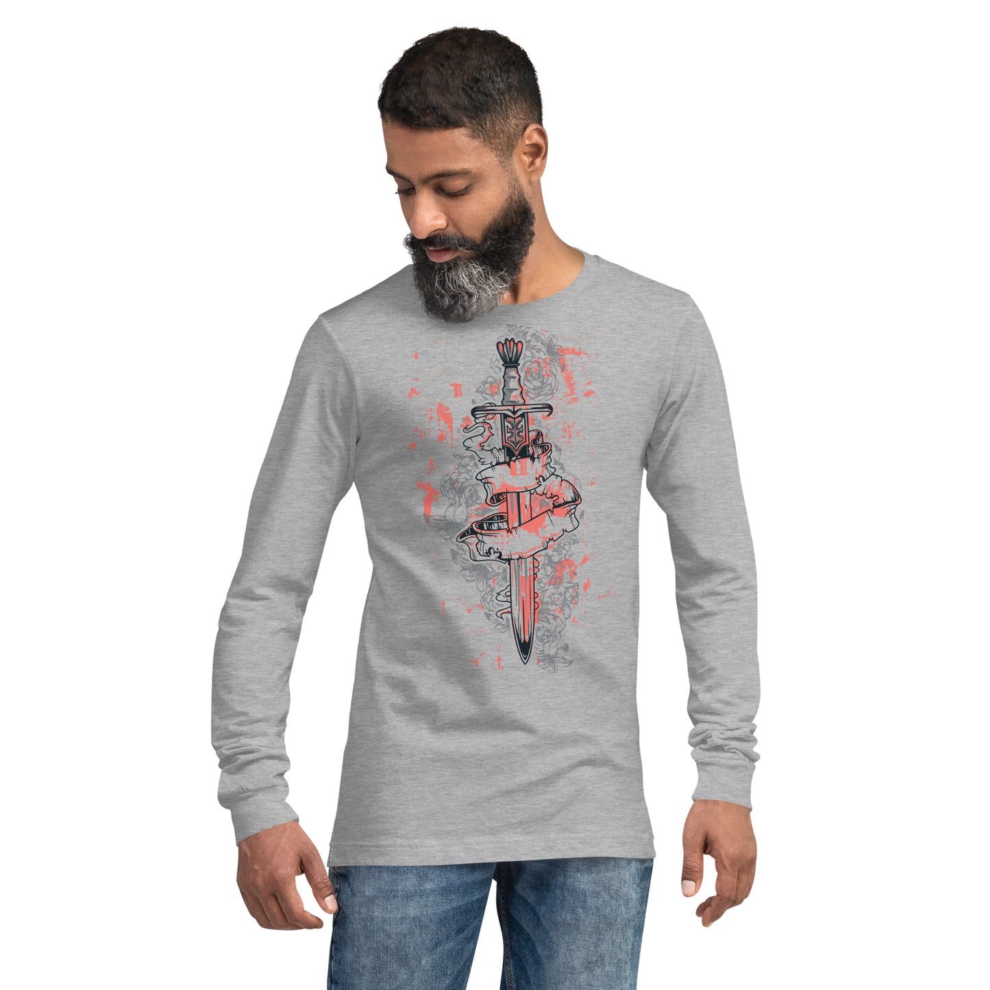 Sword/Dagger with Ribbon heavy Grunge Unisex Long Sleeve Tee