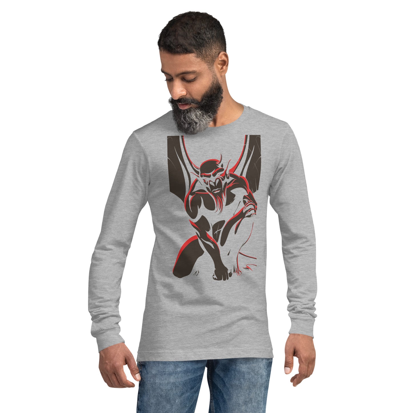 Horned Gargoyle Heavy Grunge Unisex Long Sleeve Tee