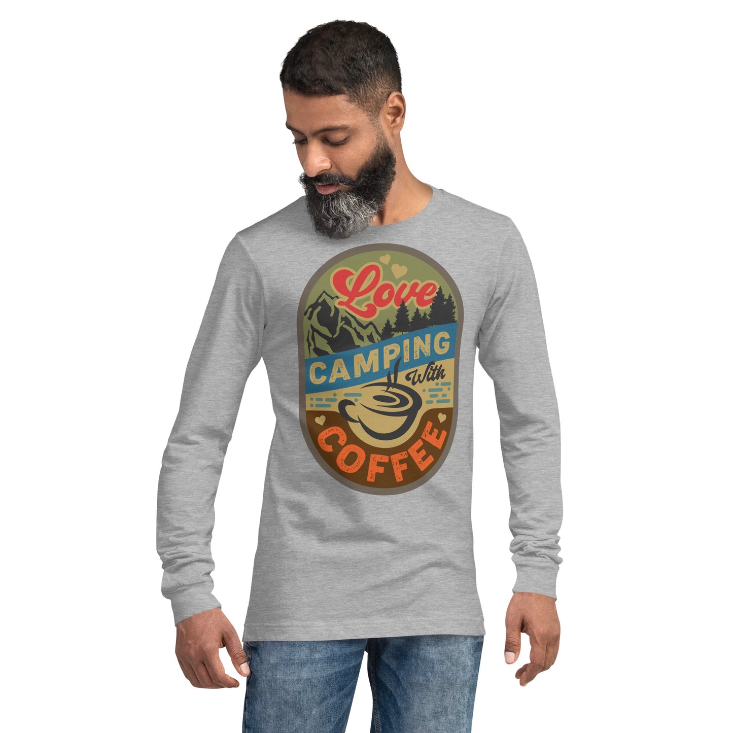 Love Camping With Coffee Unisex Long Sleeve Tee