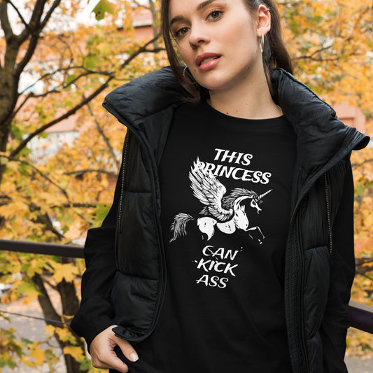 This Princess Can Kick Ass Heavy Grunge Unisex Long Sleeve Tee